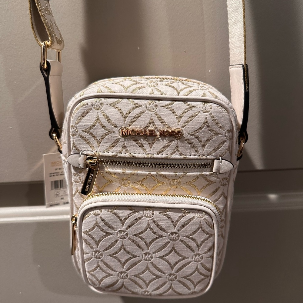 Michael Kors White and Gold Women's Bag